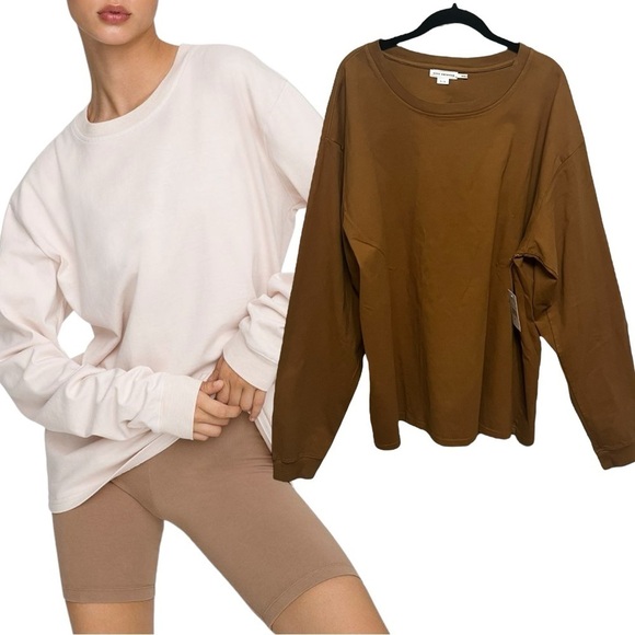 NWT Good American Long Sleeve Crewneck T-Shirt - Picture 1 of 8